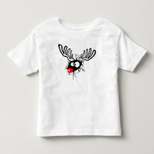 Crazy Red Nposed Reindeer T Shirt