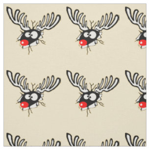 Crazy Red Nposed Reindeer Tyg