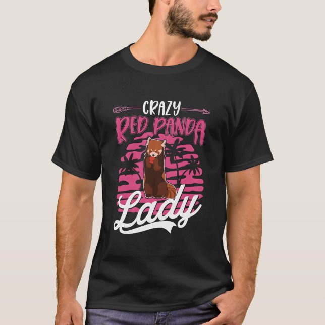 Crazy Red Panda Lady Red Panda T Shirt (Framsida)