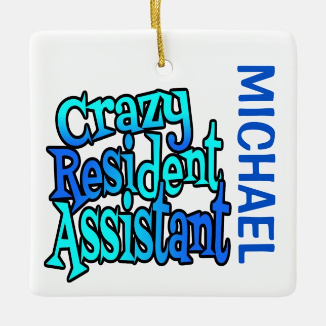 Crazy Resident Assistant ANPASSNINGSBAR Julgransprydnad Keramik (Framsida)