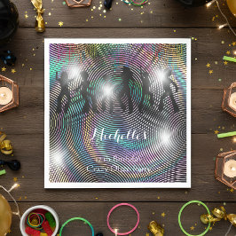 Crazy retro psychedelic disco-födelsedag pappersservett