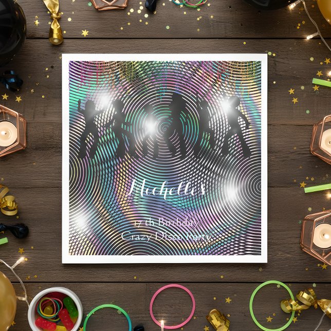Crazy retro psychedelic disco-födelsedag pappersservett (Skapare uppladdad)