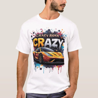Crazy Rider: Vibrant Graffiti Art T Shirt