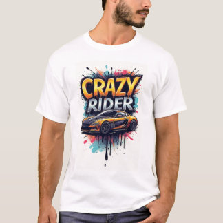 Crazy Rider: Vibrant Graffiti Art T Shirt