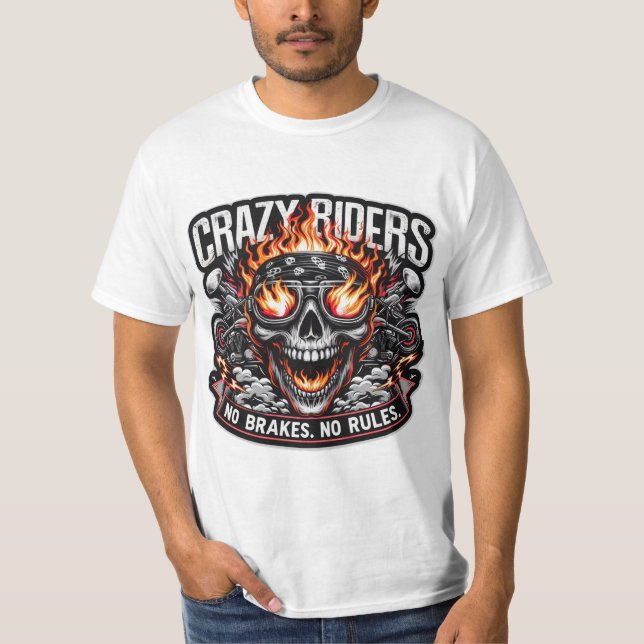 Crazy Riders - Dold Biker Spirit Graphic Tee | Rid (Framsida)