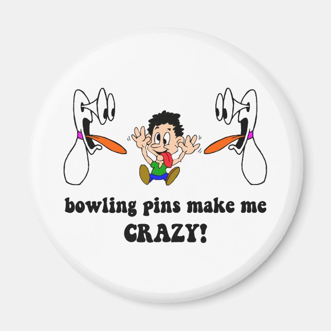 Crazy roligt bowling magnet (Framsidan)