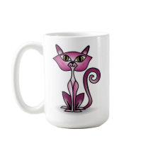 Crazy Rosa Cat Classic Mugg