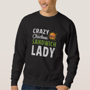 Crazy Sandwich Dam Bologna Kött Food Graphic Lång Ärmad Tröja