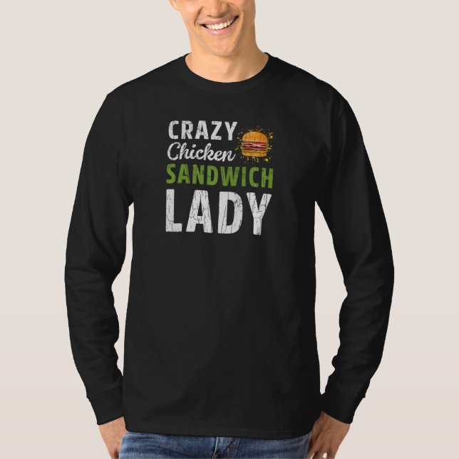 Crazy Sandwich Dam Bologna Kött Food Graphic T Shirt (Framsida)