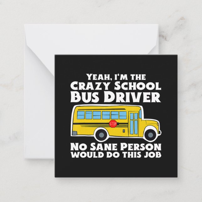 Crazy School Buss Driver Gift Anteckningskort (Framsida)