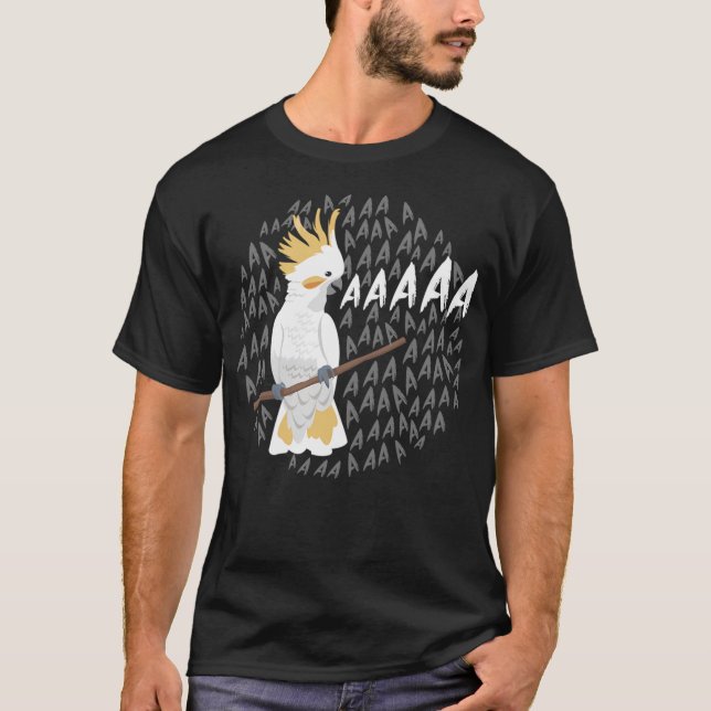 Crazy Screaming Cockatoo Bird Keeper White Cockato T Shirt (Framsida)