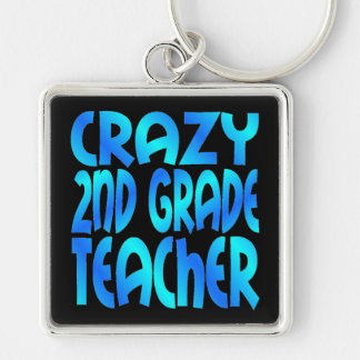 Crazy Second Klass Teacher Fyrkantig Silverfärgad Nyckelring