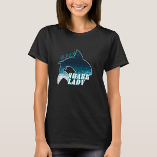 Crazy Shark Dam White Shark Älskare Mamma Shark T Shirt