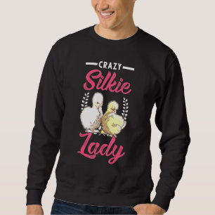 Crazy Silkie Dam Girl Silkie Silke Hen Chicken Lång Ärmad Tröja