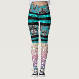 Crazy Skull och Star Leggings