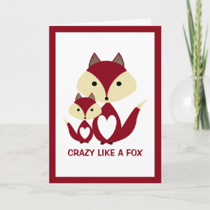 Crazy som en räv, Red Fox Burlap Kort