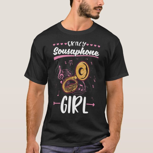 Crazy Sousaphone Girl Sousaphone Girl Sousaphonist T Shirt (Framsida)
