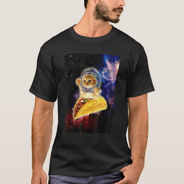 Crazy Space Taco Cat T Shirt (Framsida)