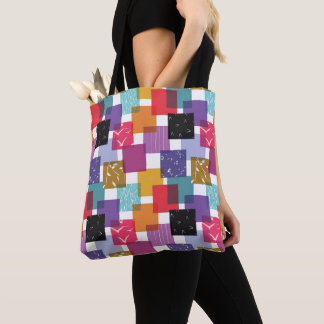 Crazy Square Quilt Mönster Tygkasse