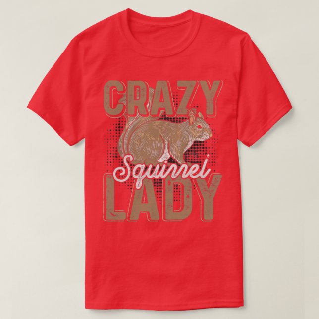 Crazy Squirrel Dam Women Grunge T Shirt (Design framsida)