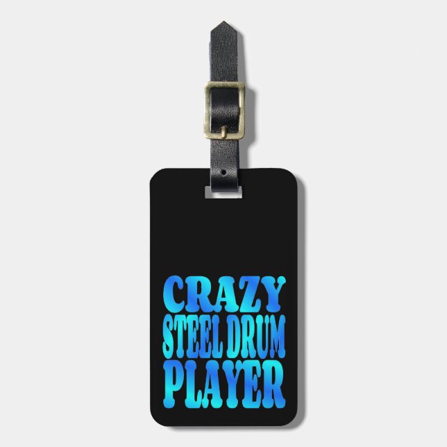 Crazy Steel Drum Player Bagagebricka (Vertikal Framsida)