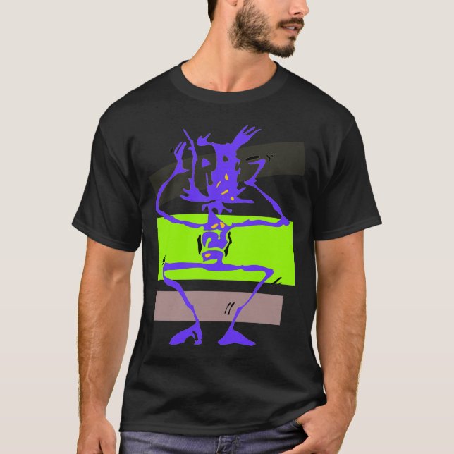 Crazy Stick figur Monster T Shirt (Framsida)