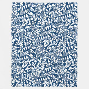 Crazy Structure Mönster 060423 - Indigo Stil Blue Fleecefilt