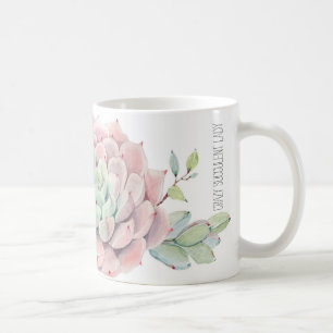 Crazy Succulents dam mugg rosa succulents och namn