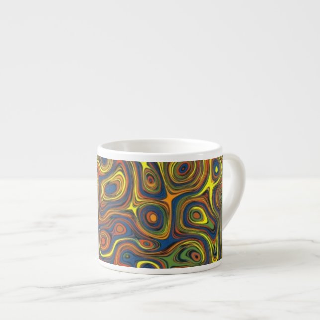 Crazy Swirls Espresso Mugg, abstrakt design Espressomugg (Framsida höger)
