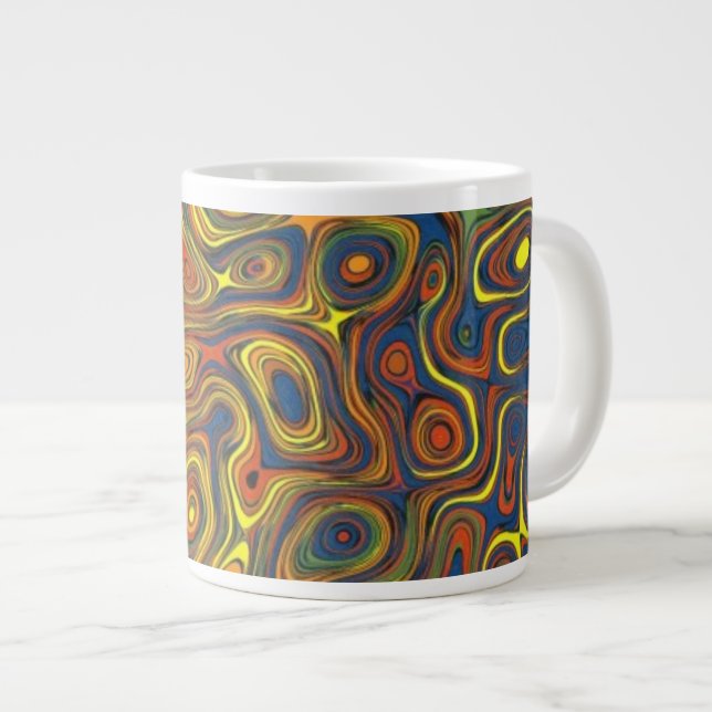Crazy Swirls Jumbo-size Mugg, abstrakt design Jumbo Mugg (Framsida höger)