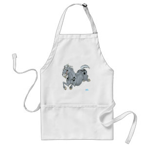 Crazy Tecknad Horse Apron Förkläde