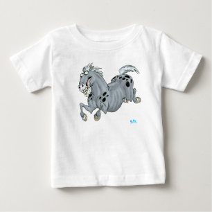 Crazy Tecknad Horse Baby T-Shirt