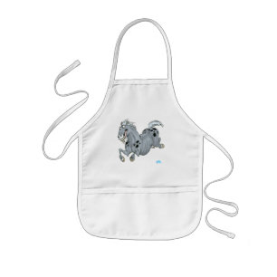Crazy Tecknad Horse Children Apron Barnförkläde