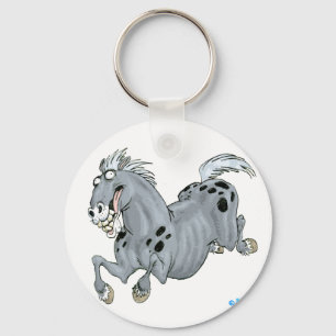 Crazy Tecknad Horse Keychain Nyckelring