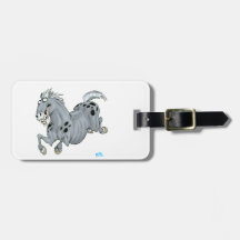 Crazy Tecknad Horse Luggage Tag