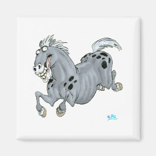 Crazy Tecknad Horse Magnet
