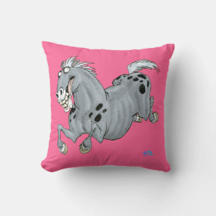 Crazy Tecknad Horse Pillow Kudde