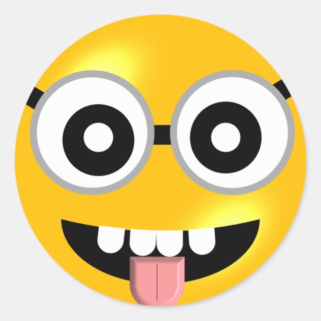 Crazy Tittar Emoji Stickers Runt Klistermärke (Framsida)