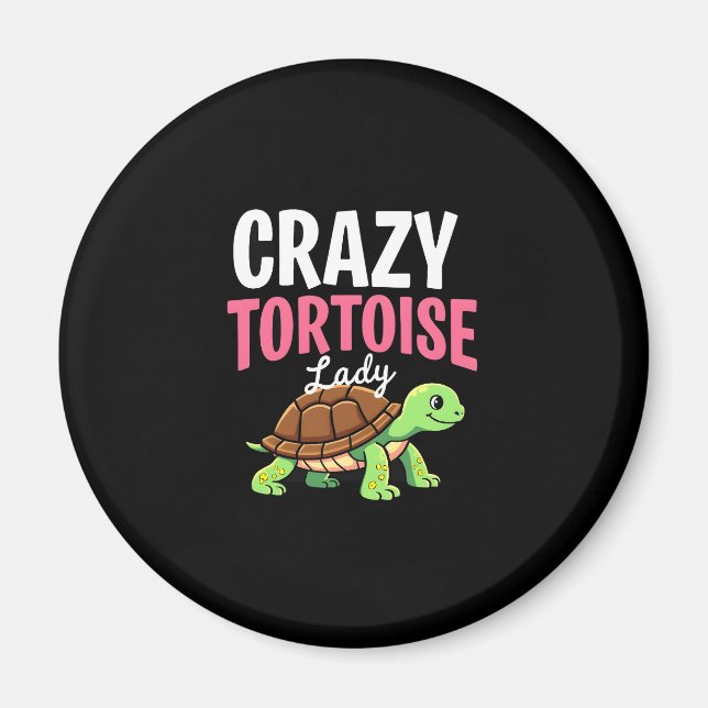 Crazy Tortoise Dam Tortoises Mamma Women Turtle (1 Magnet (Framsidan)