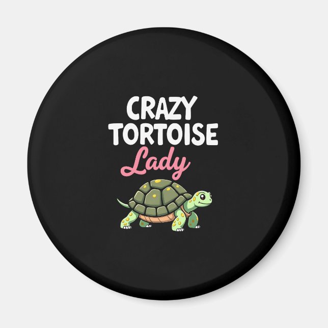 Crazy Tortoise Dam Tortoises Mamma Women Turtle (4 Magnet (Framsidan)