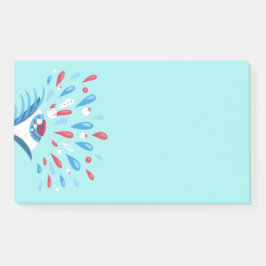 Crazy Trippy Öga Blue Psychedelic Art Post-it Block