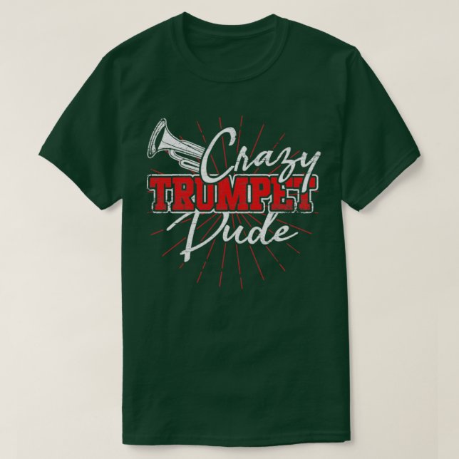 Crazy Trumpet, Retro Trumpeter T Shirt (Design framsida)
