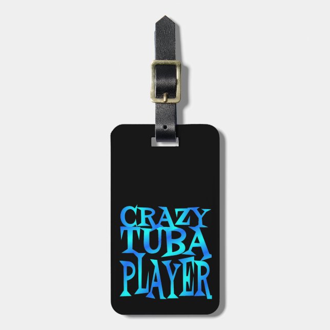 Crazy Tuba Player Bagagebricka (Vertikal Framsida)
