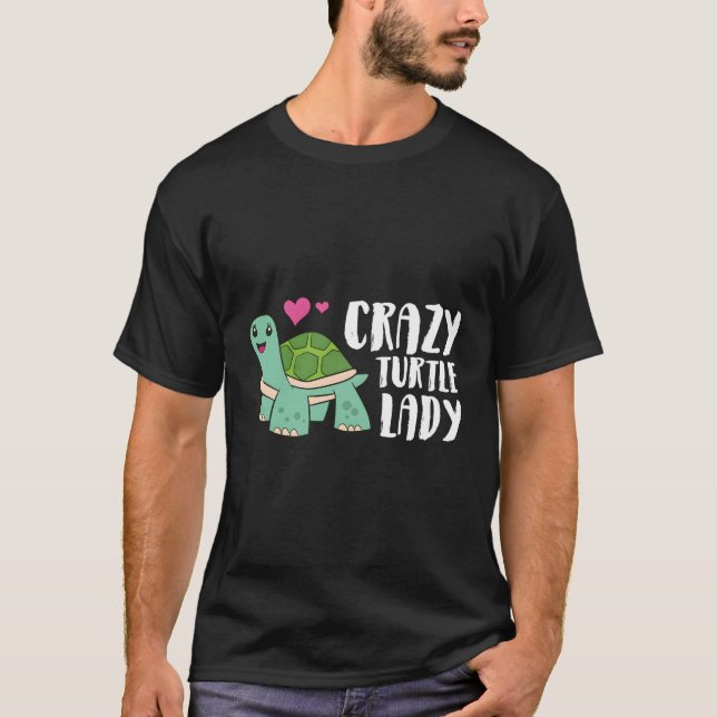 Crazy Turtle Dam Turtle T Shirt (Framsida)