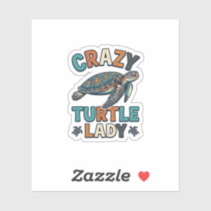 Crazy Turtle Lady Vintage Havssköldpadda Tröja Des Klistermärken