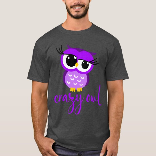 Crazy Uggla Dam Cute Nocvändal Bird Predator Birds T Shirt (Framsida)