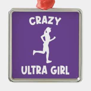 Crazy Ultra Running Girl Julgransprydnad Metall