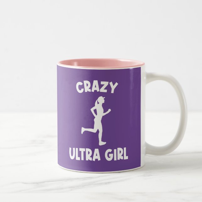 Crazy Ultra Running Girl Två-Tonad Mugg (Höger)