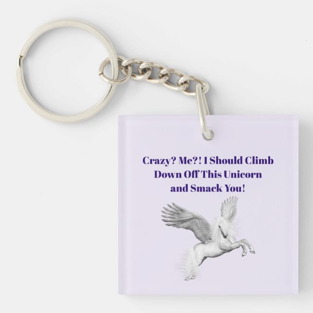 Crazy Unicorn Acrylic Keychain (Framsidan)