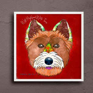 Crazy Väster Highland White Terrier Poster